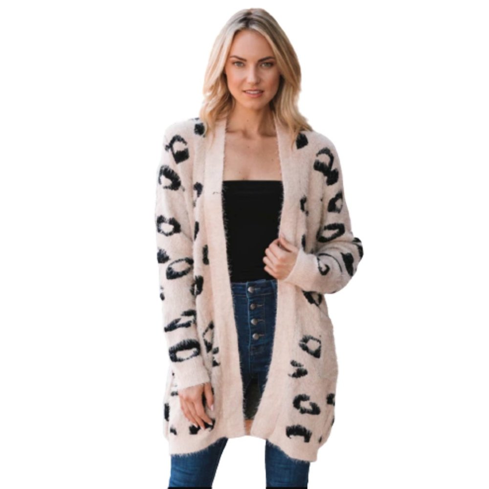 NEW Amaryllis Leopard Eyelash Cardigan S/M